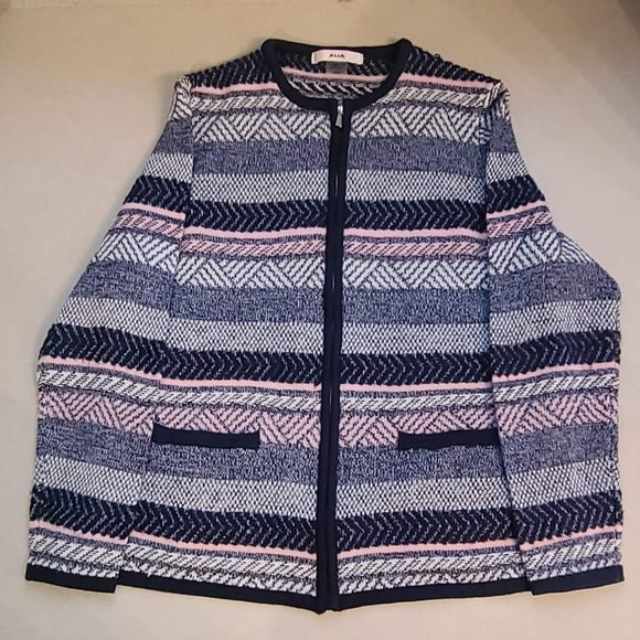Alia Navy & Pink Cardigan. - Picture 1 of 12